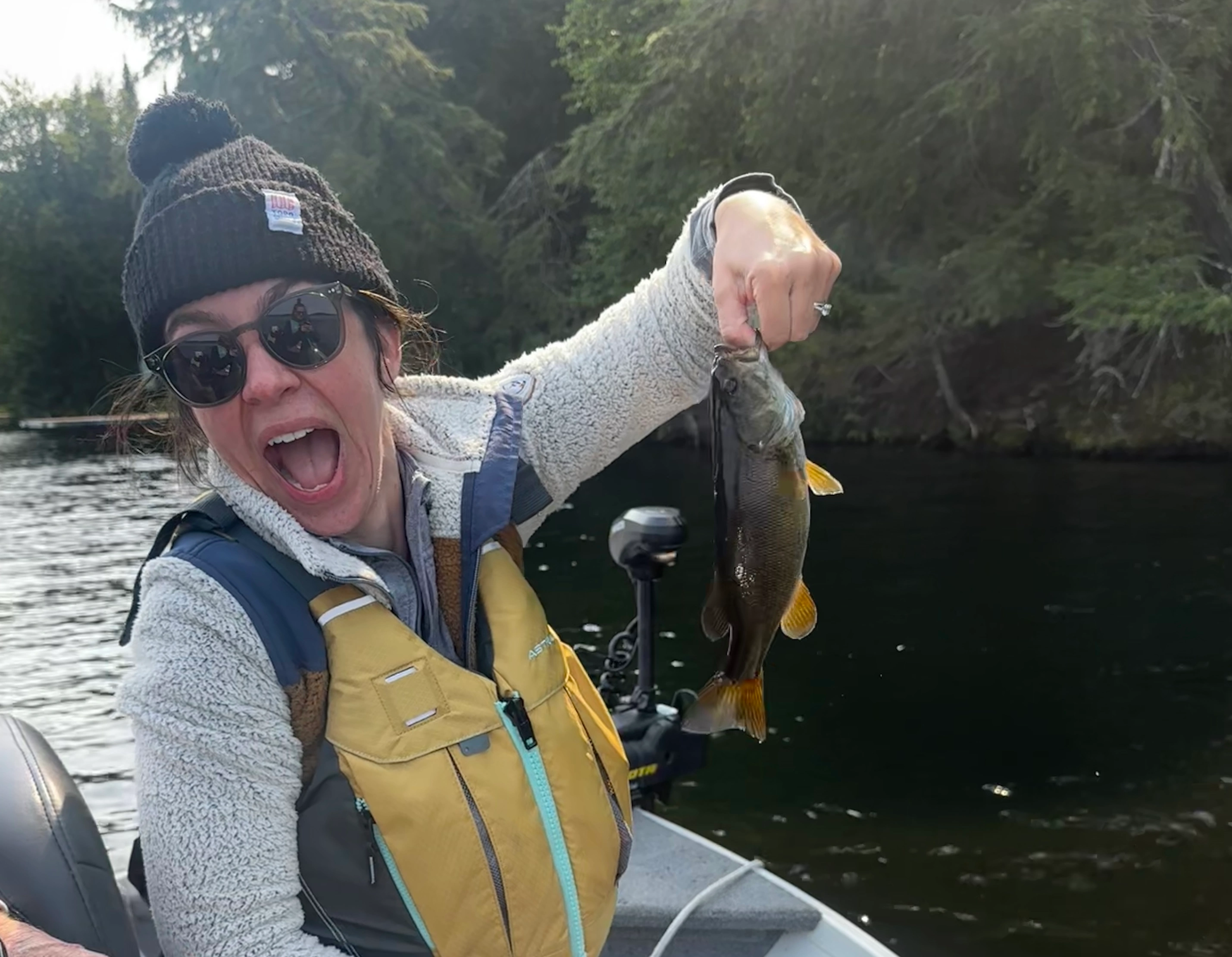Grace holding a big fish